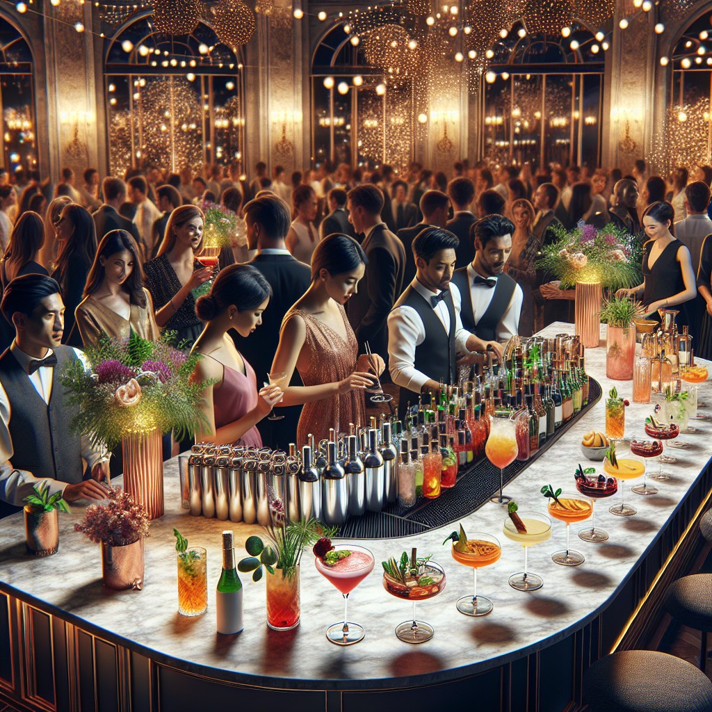 Cocktail bar la eveniment: selecția de băuturi care ridică atmosfera